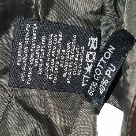 Franky Max Faux Leather Bomber Jacket | Brown | XL - Picture 3 of 4